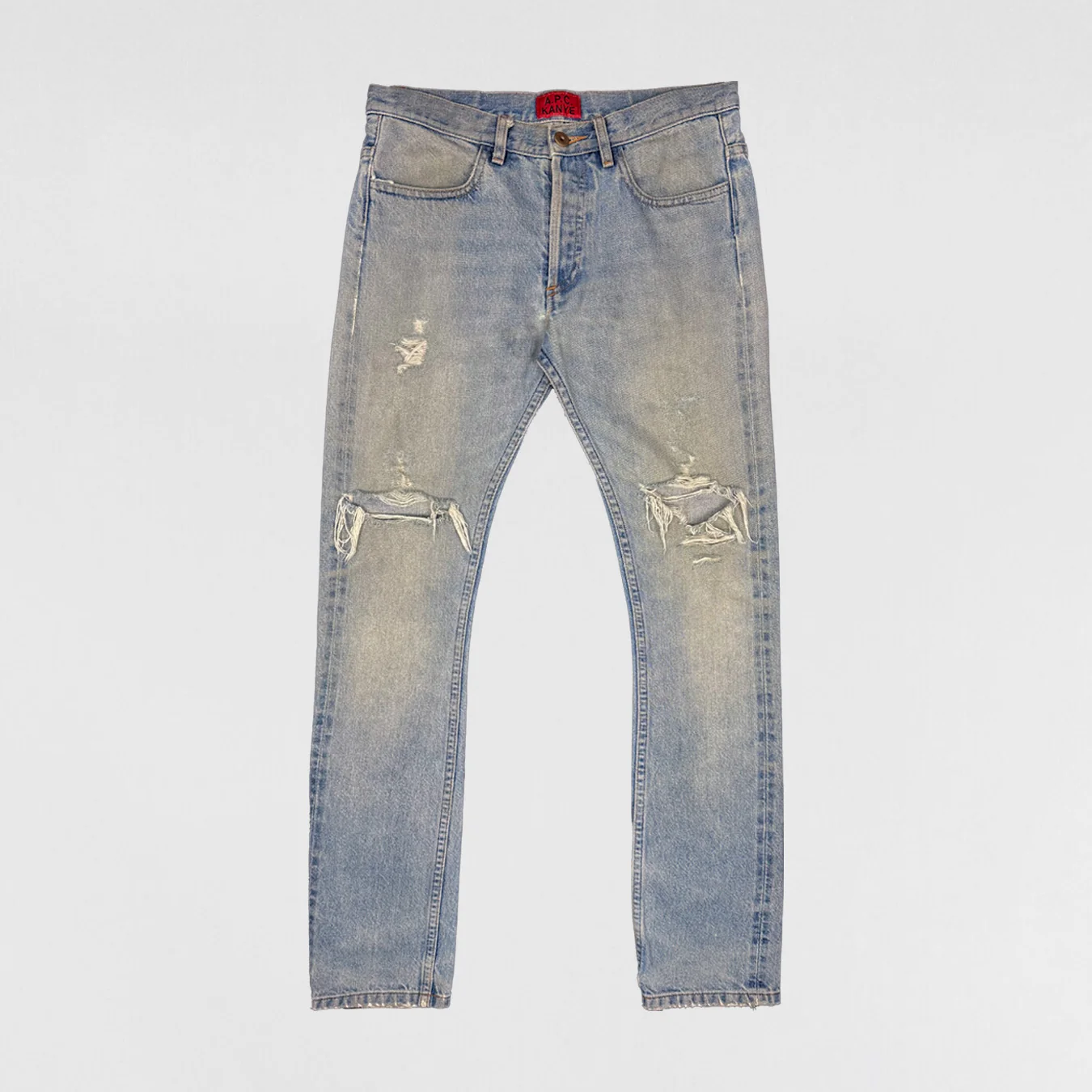 APC Kanye 2014 Japanese Distressed Denim In Stonewash