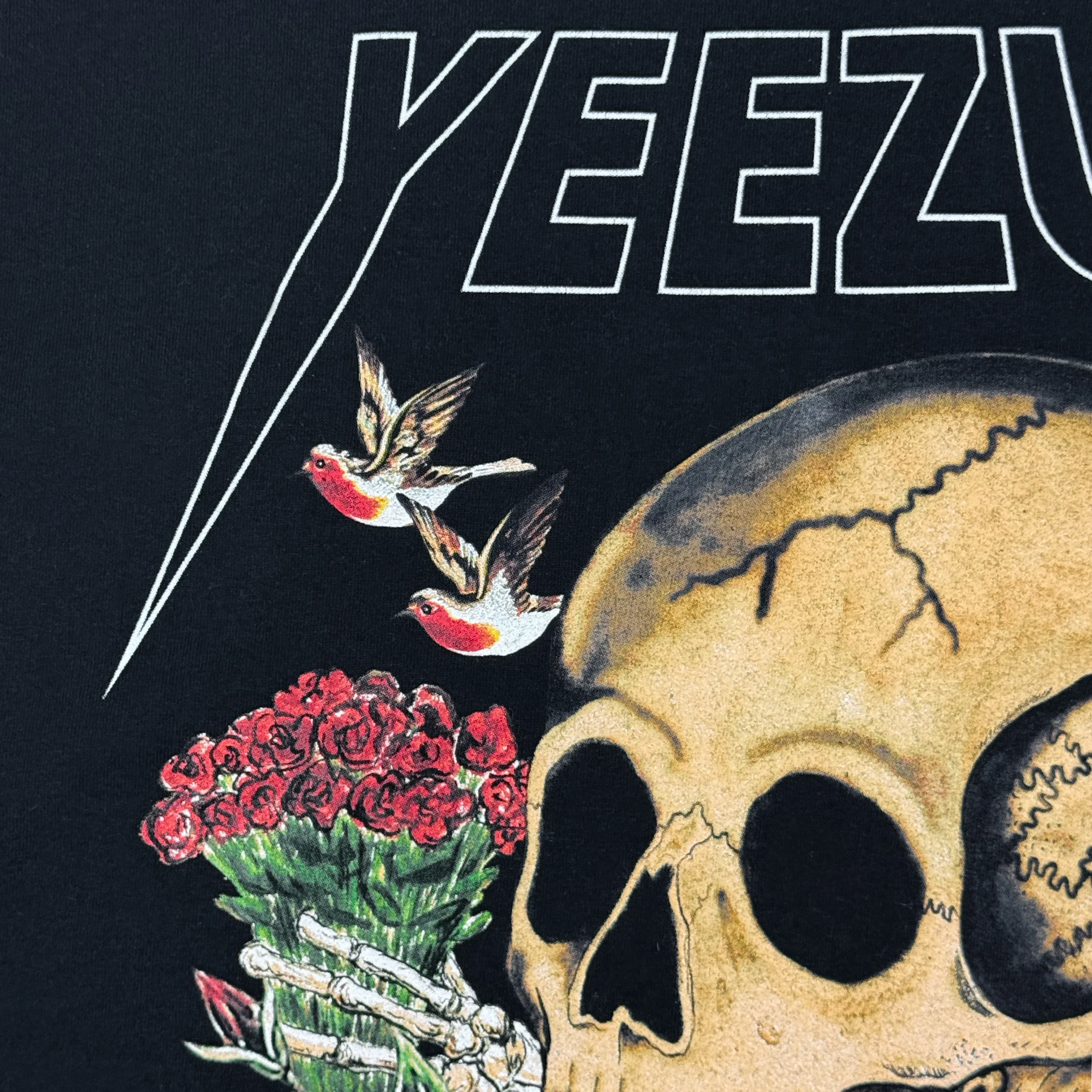 Yeezus Tour 2014 Australian Skull & Roses Tee By Wes Lang - Image 3