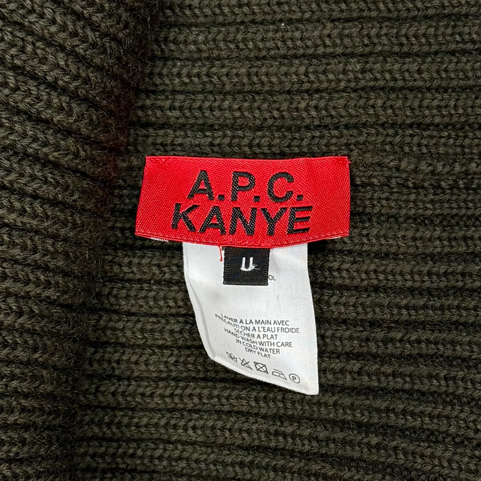 APC Kanye 2014 Wool Balaclava In Military Khaki - Image 4