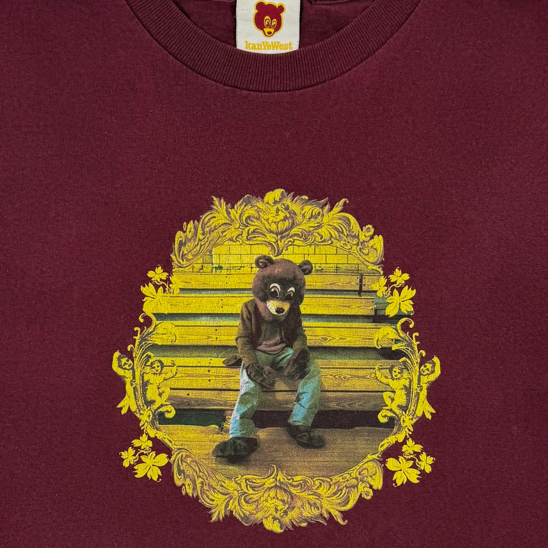The College Dropout 2004 Album Crest Tee in Burgundy - Image 2