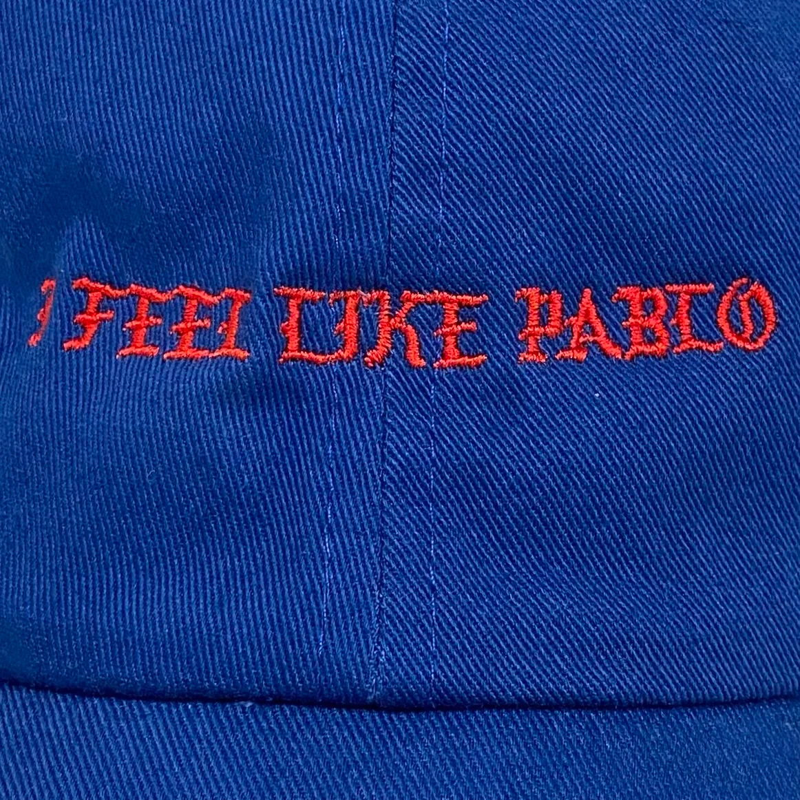 The Life of Pablo 2016 OG Embroidered I Feel Like Pablo Hat In Blue - Image 2
