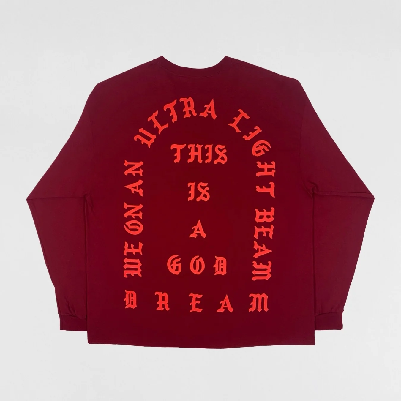 The Life of Pablo 2016 OG ‘Ultralight Beam’ Long Sleeve In Burgundy - Image 4