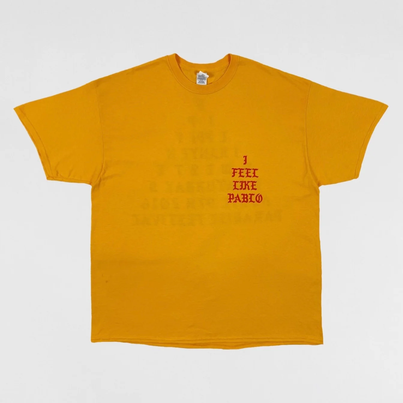 The Life of Pablo 2016 Paradise Fesitval ‘I Feel Like Pablo’ Tee In Yellow - Image 3