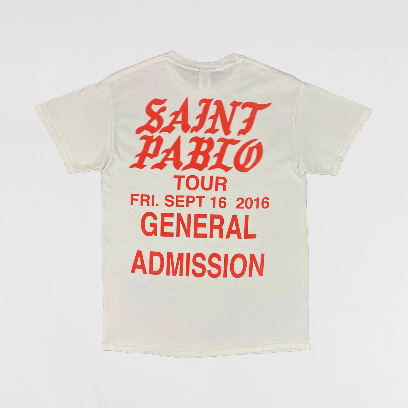 The Life of Pablo 2016 Saint Pablo Tour 'General Admission' Tee In White - Image 3
