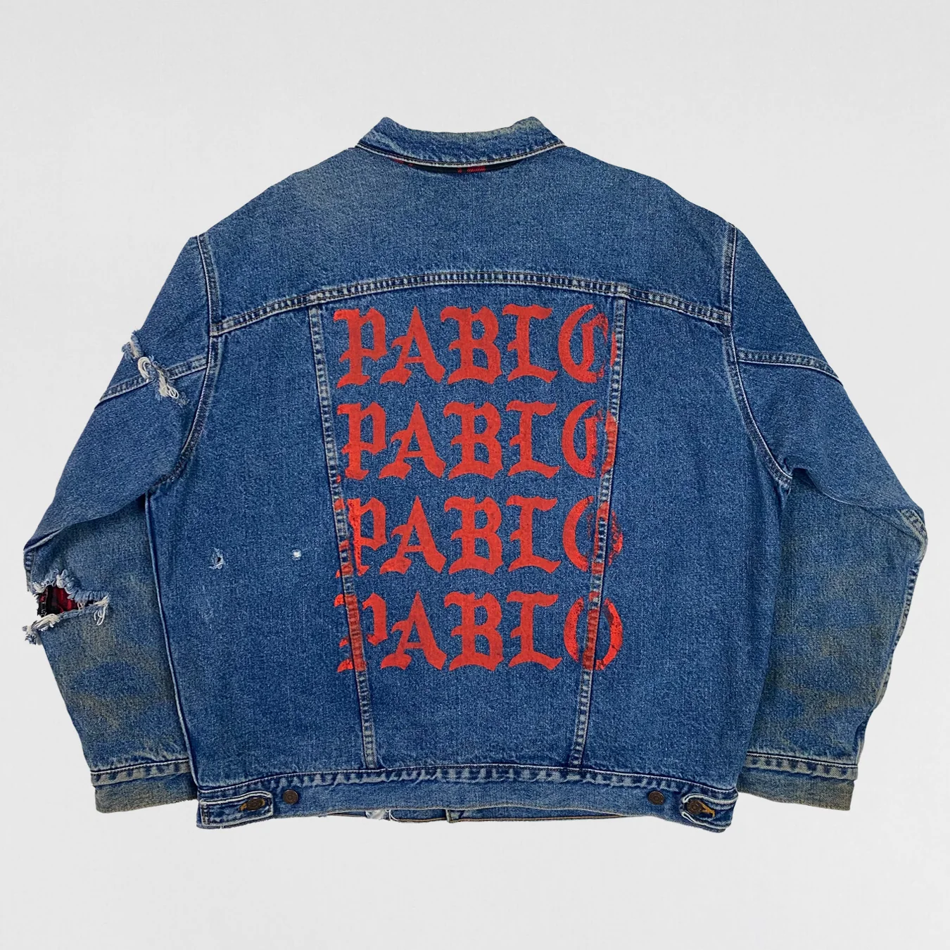 The Life of Pablo 2016 Vintage Levi's Denim Flannel Lined Pablo Jacket - Image 5
