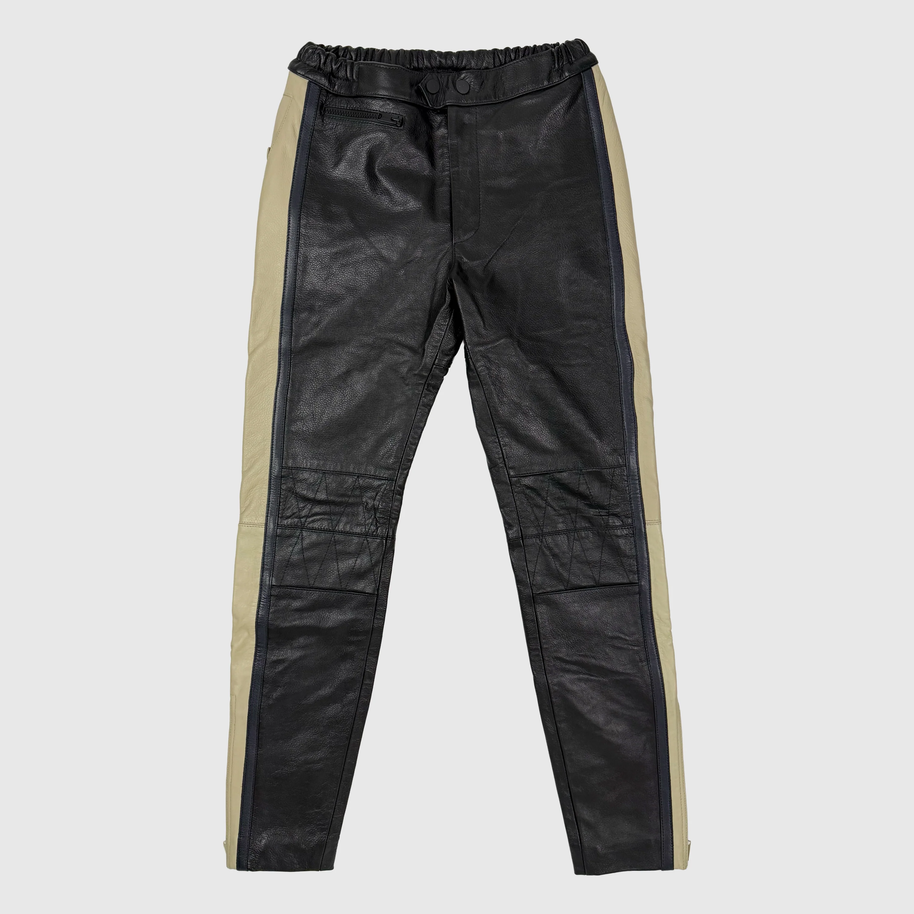 Yeezy Season 5 Unreleased Leather Biker Pants In Ink