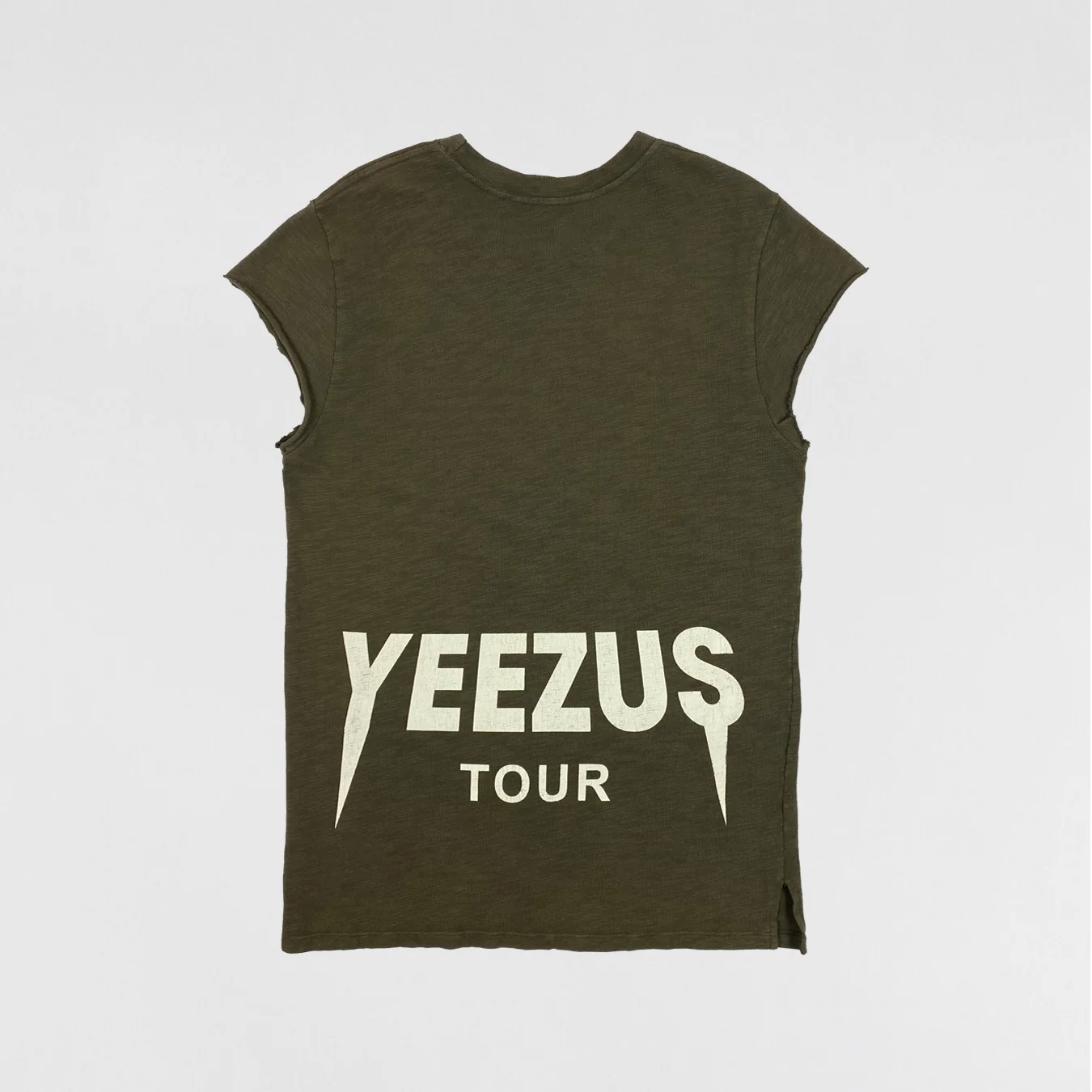 Yeezus Tour 2013 Black Friday Cut Off Tee In Olive By Virgil Abloh - Image 5