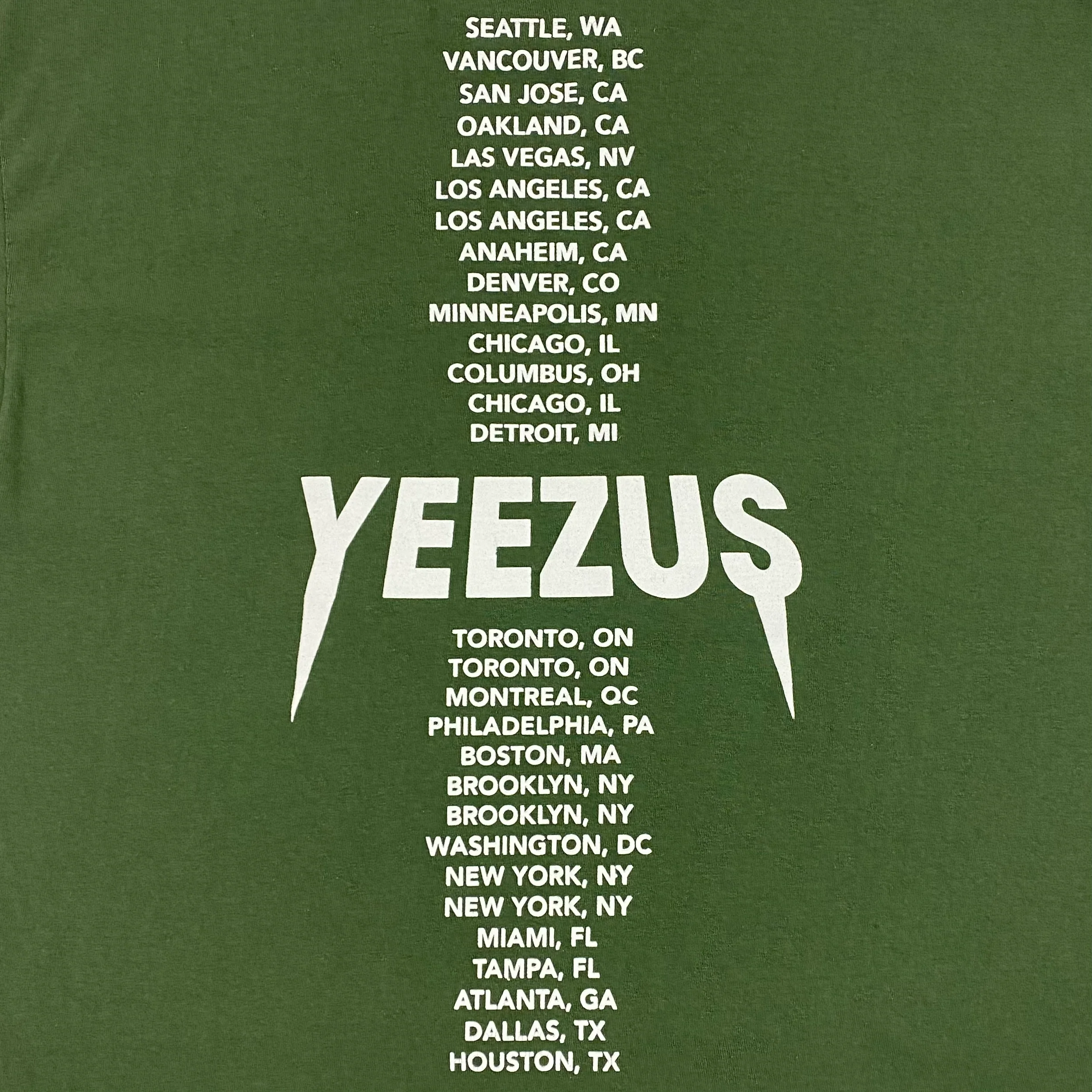 Yeezus Tour 2013 OG Olive Logo Tee - Image 4