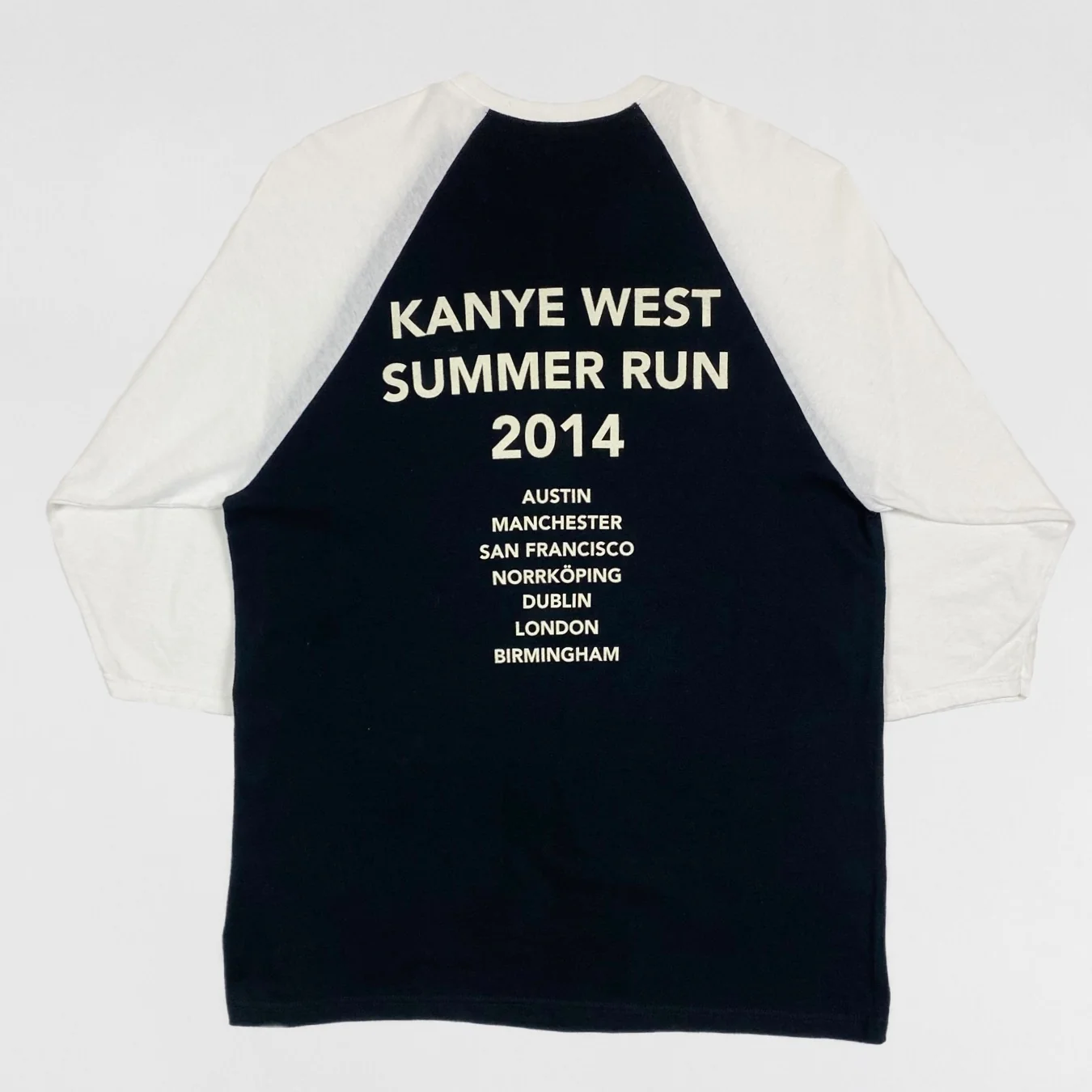 Yeezus Tour 2014 Bonnaroo Baseball Tee In Black/White - Image 6