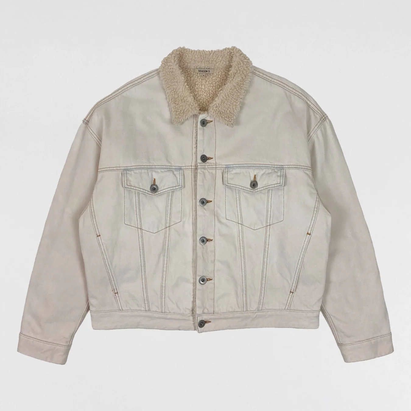 Yeezy Season 5 Sherpa Denim Jacket In Bleach