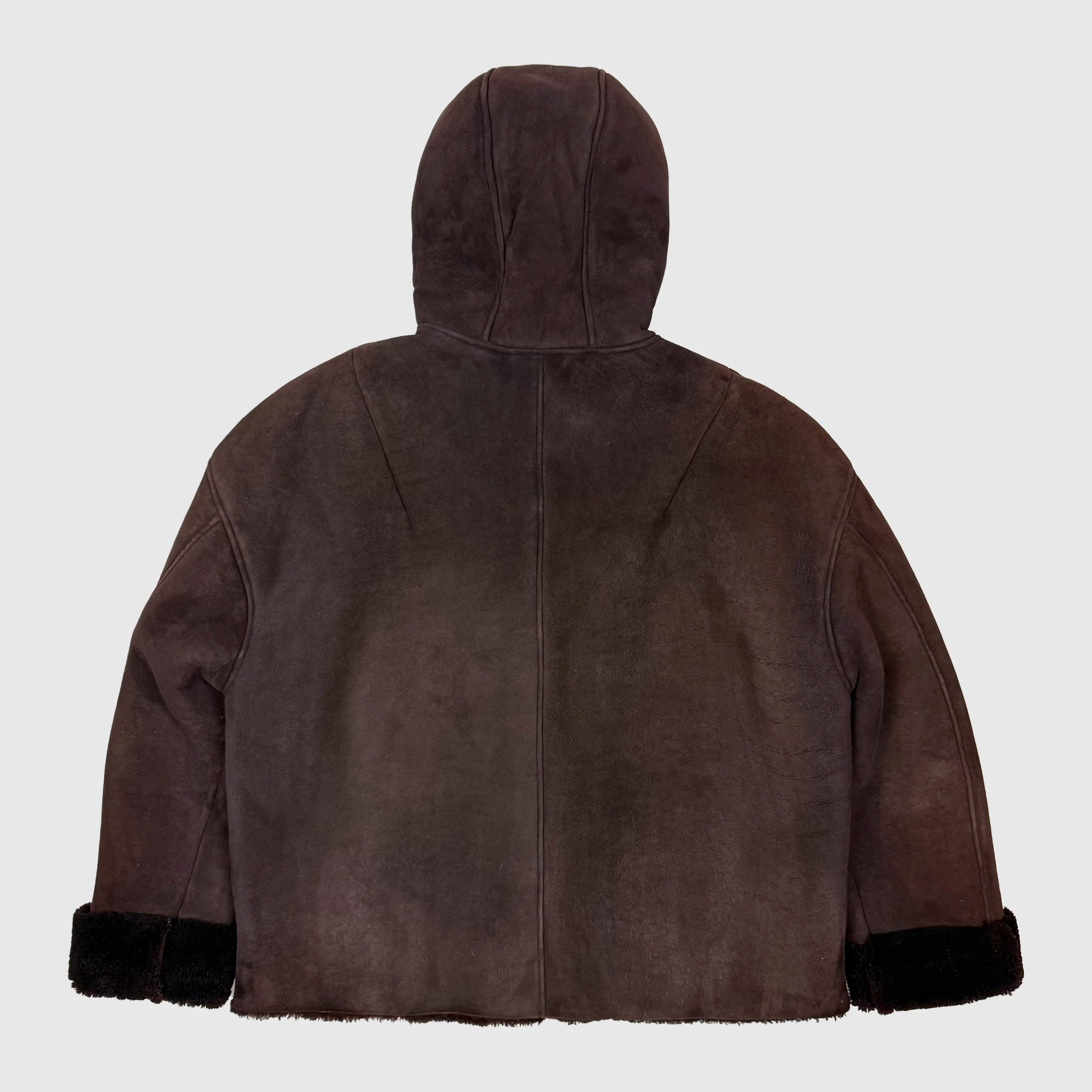 Yeezy Season 5 Shearling Hooded Jacket In Oxblood - Image 9