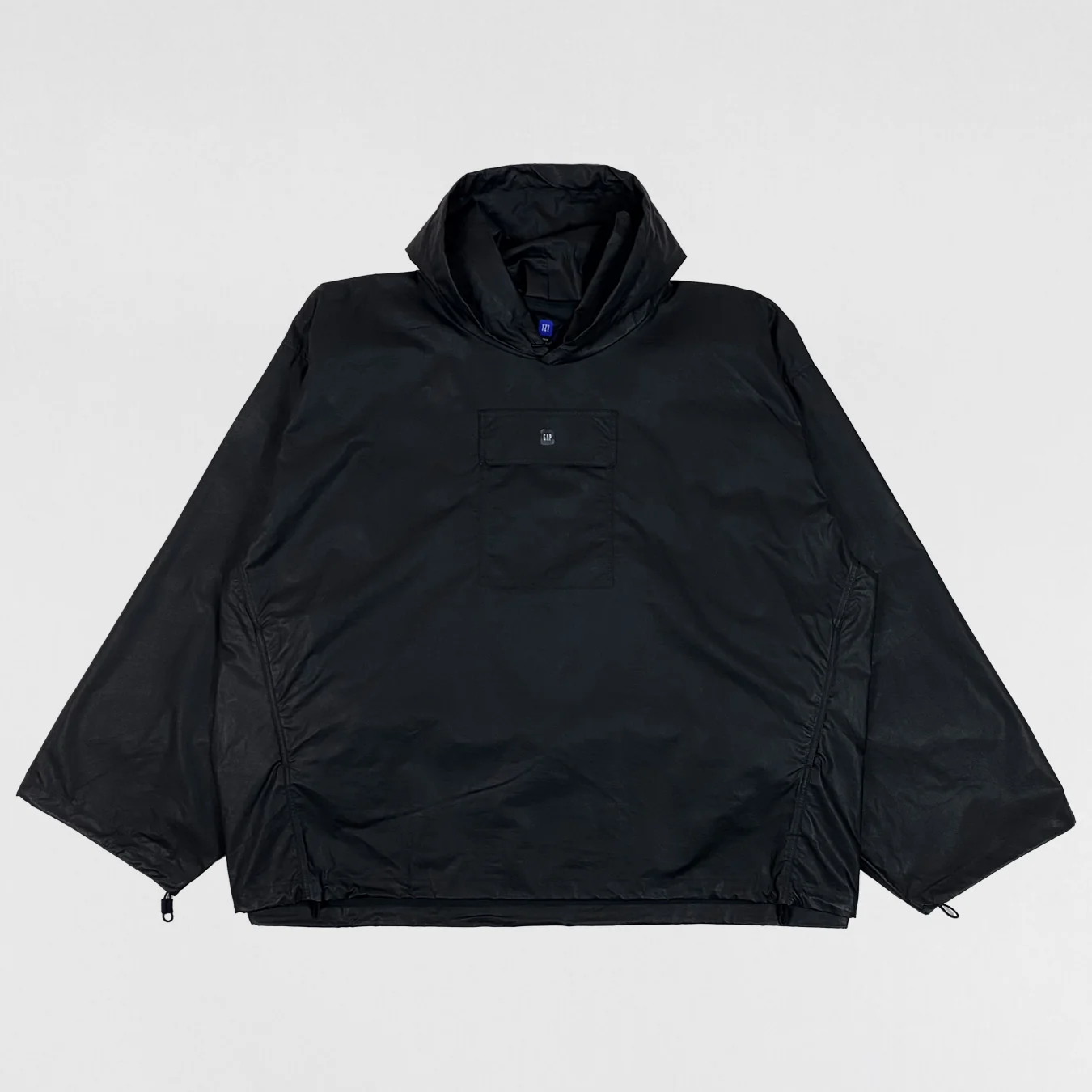 Yeezy Gap Balenciaga 2022 Coated Cotton Hooded Anorak In Black