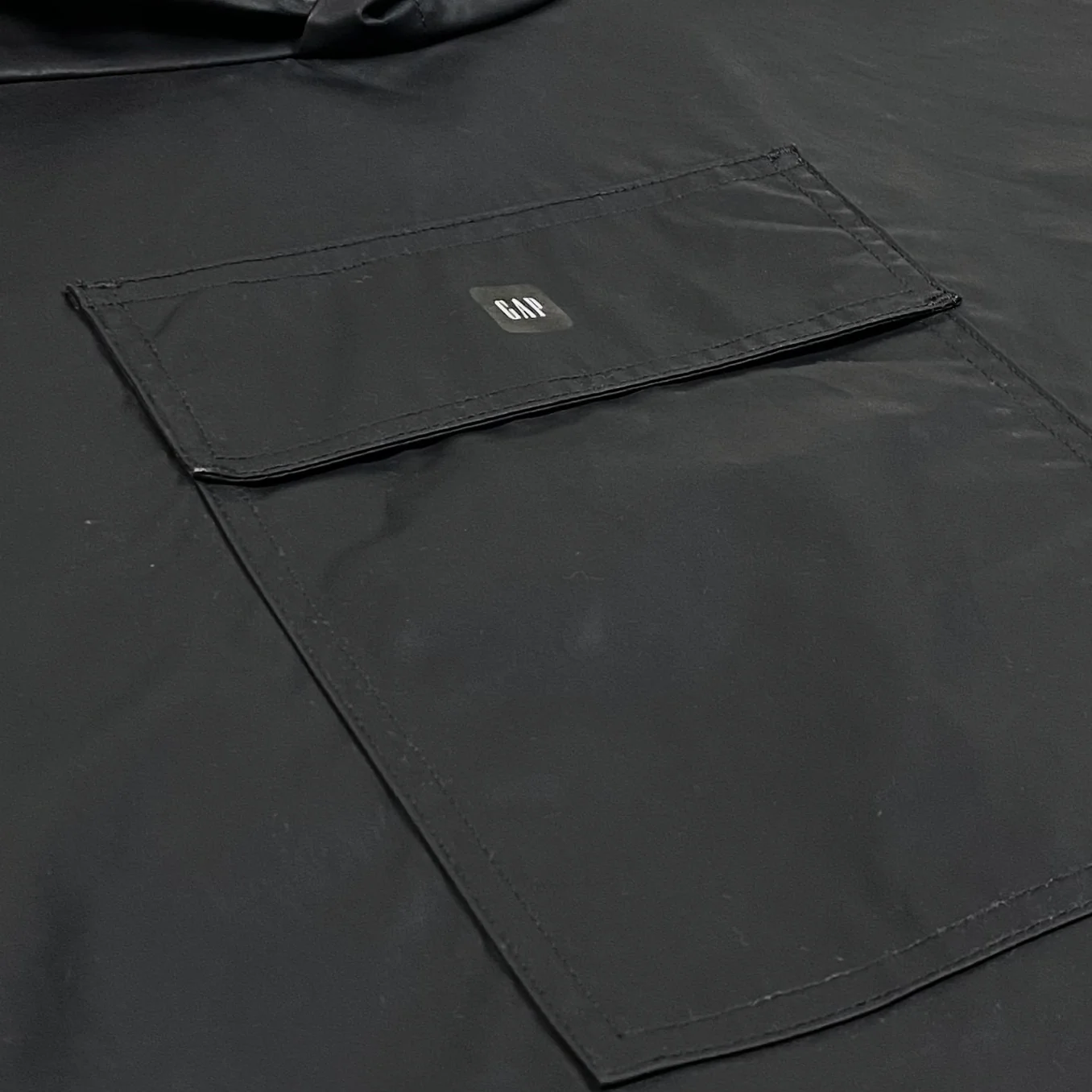 Yeezy Gap Balenciaga 2022 Coated Cotton Hooded Anorak In Black - Image 4
