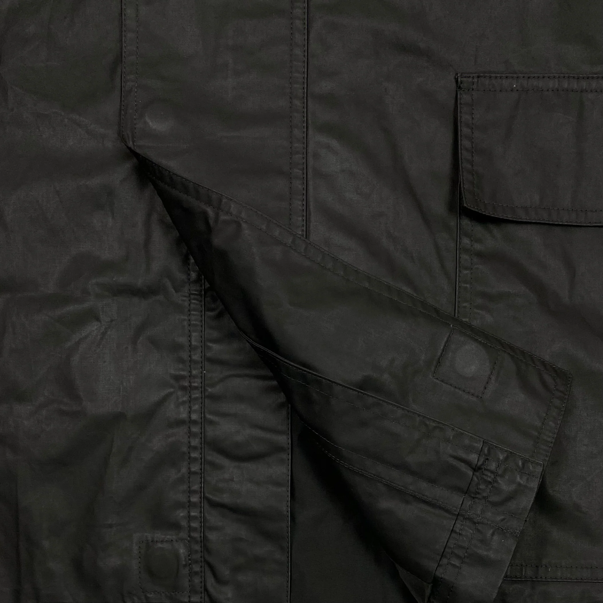 Yeezy Gap Balenciaga 2022 Coated Cotton Light Parka In True Black - Image 5