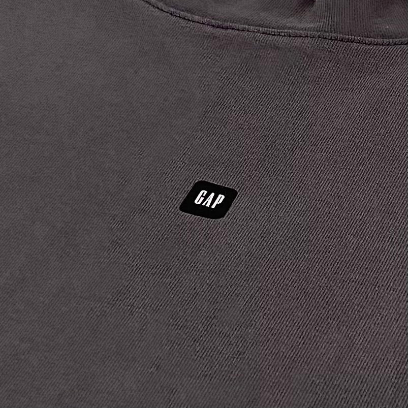 Yeezy Gap Balenciaga 2022 Quarter Sleeve Logo Tee In Dark Grey - Image 3