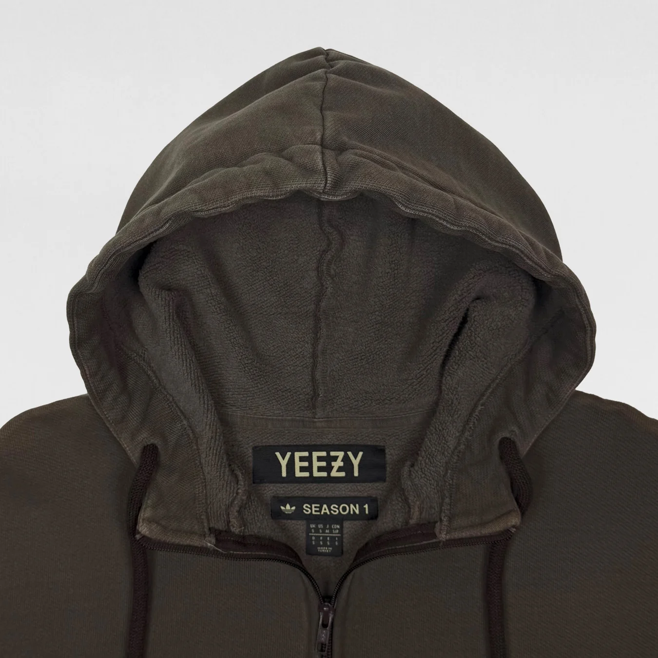Yeezy Season 1 Half Zip Boxy Hoodie In Caviar - Image 3