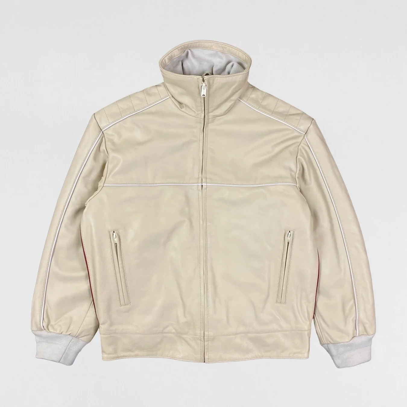 Yeezy Season 5 Unreleased Leather Biker Jacket In Jupiter/Arctic