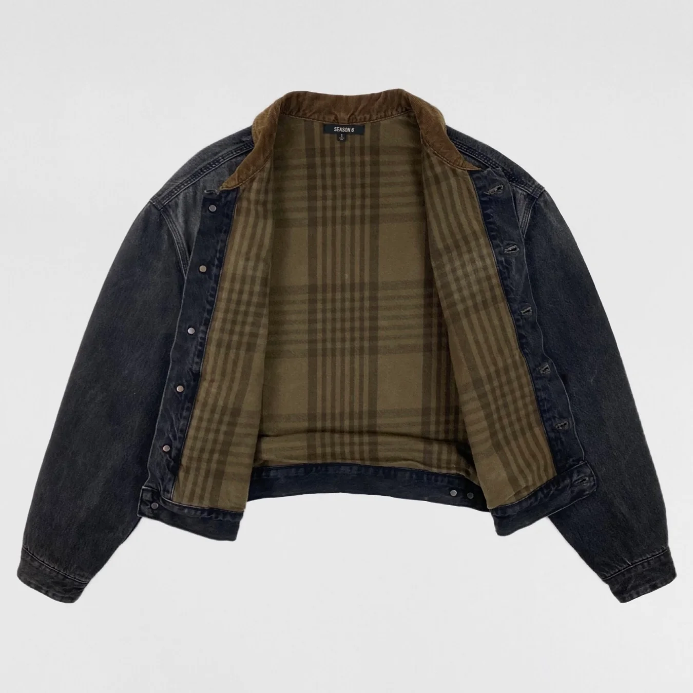 Yeezy Season 6 Flannel Lined Washed Denim Jacket - Image 7